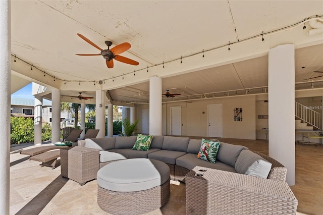 63 Palm Dr, Placida, FL 33946 - view of patio featuring a ceiling fan and an outdoor living space