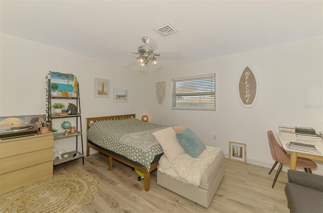 4321 Shamrock Dr, Venice, FL 34293 - bedroom with light wood-type flooring and ceiling fan