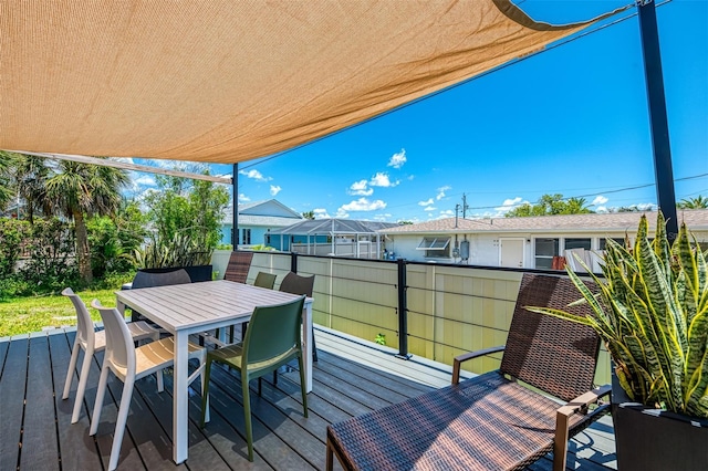 4321 Shamrock Dr, Venice, FL 34293 - wooden terrace featuring outdoor dining space