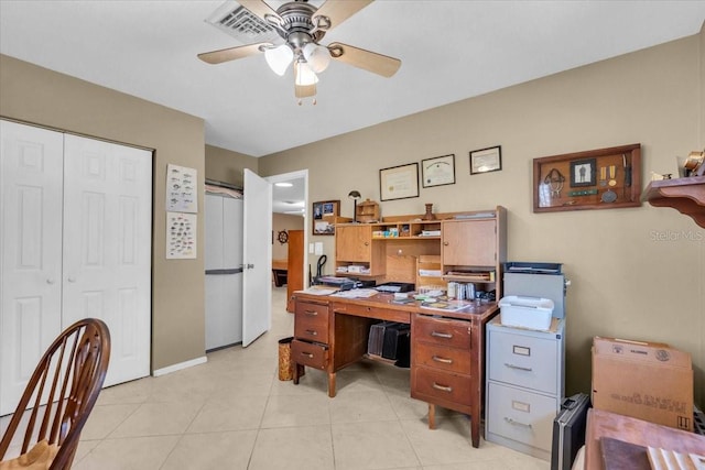 2618 Titania Rd, Englewood, FL 34224 - office space featuring a ceiling fan and light tile patterned floors