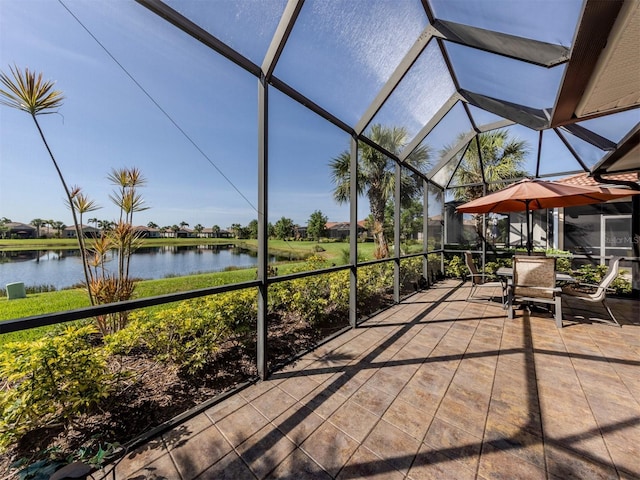 165 Tiziano Way N, Venice, FL 34275 - view of patio / terrace with a water view and a lanai