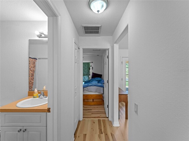 6199 Stamp St, Port Charlotte, FL 33981 - hallway featuring a sink and light wood-type flooring