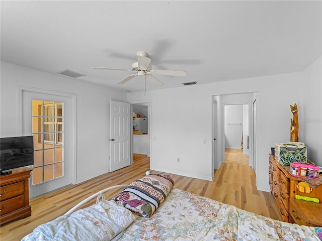 6199 Stamp St, Port Charlotte, FL 33981 - bedroom with wood finished floors, a ceiling fan, and baseboards