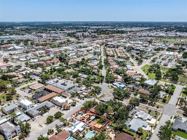 aerial overview of property's location with property parcel outlined