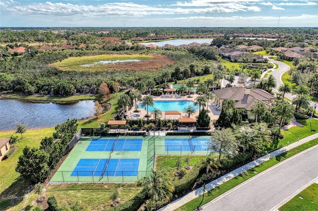 241 Marcheno Way, Nokomis, FL 34275 - drone / aerial view of a pool and a large body of water