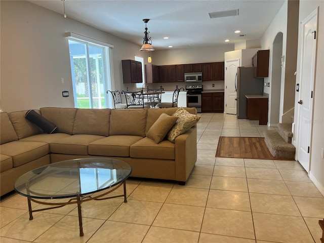 5966 Willows Bridge Loop, Ellenton, FL 34222 - living area featuring light tile patterned flooring and recessed lighting