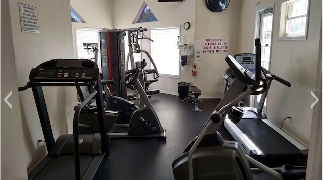 5966 Willows Bridge Loop, Ellenton, FL 34222 - exercise room featuring baseboards