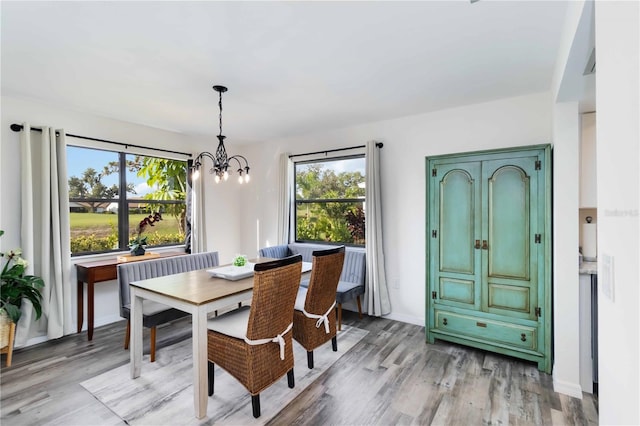 1439 Strada D Argento, Venice, FL 34292 - dining space with healthy amount of natural light, a chandelier, and light wood finished floors