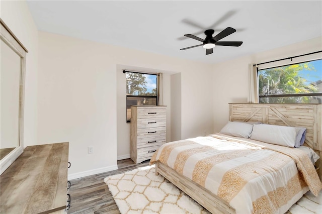 1439 Strada D Argento, Venice, FL 34292 - bedroom featuring wood finished floors, multiple windows, and a ceiling fan