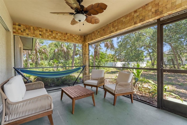 2424 Affinity Ln, North Port, FL 34286 - sunroom / solarium featuring a ceiling fan