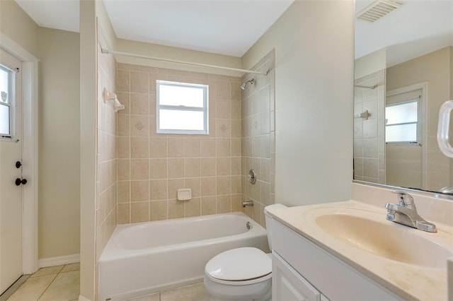 3851 Sterling Rd, Venice, FL 34293 - full bathroom featuring tile patterned floors, shower / tub combination, toilet, and vanity