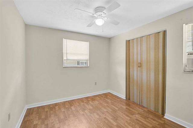 417 Shore Rd Unit A & B, Nokomis, FL 34275 - unfurnished bedroom with light wood-style flooring, a closet, and baseboards