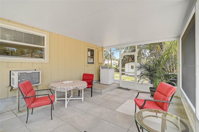 417 Shore Rd Unit A & B, Nokomis, FL 34275 - sunroom / solarium featuring an AC wall unit