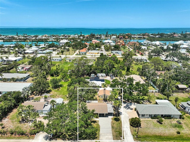 417 Shore Rd Unit A & B, Nokomis, FL 34275 - aerial perspective of suburban area featuring property boundaries highlighted and a nearby body of water