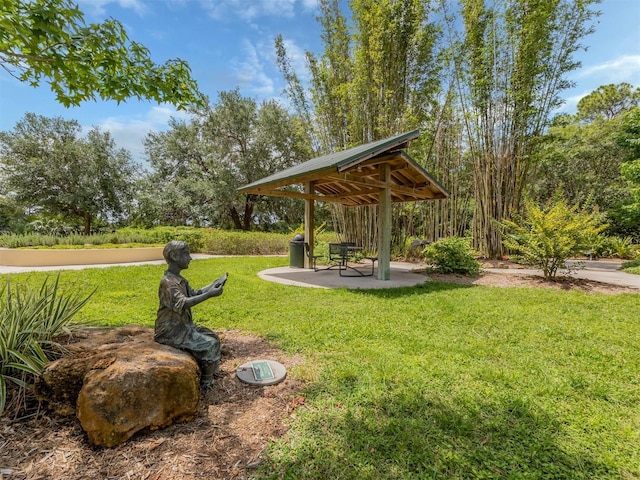 6231 Jordan St, North Port, FL 34287 - view of green lawn with a gazebo