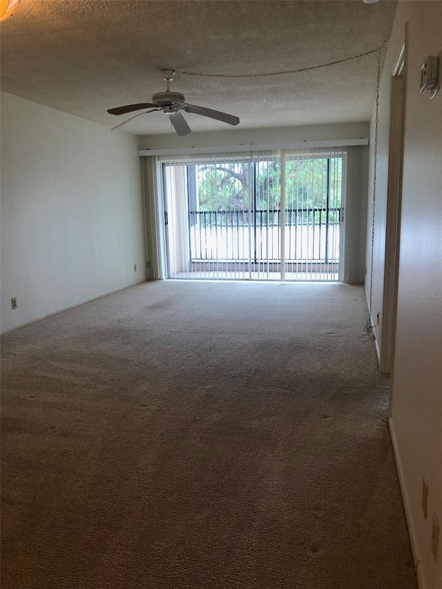 512 W Venice Ave Unit 205, Venice, FL 34285 - spare room with carpet, healthy amount of natural light, a textured ceiling, and ceiling fan