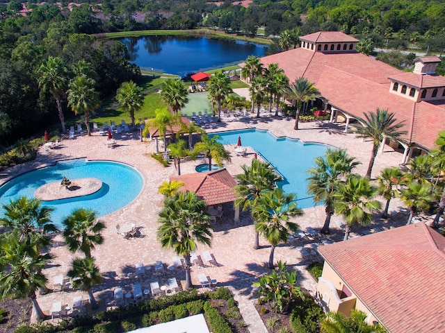 1493 Maseno Dr, Venice, FL 34292 - aerial view of a pool and a large body of water