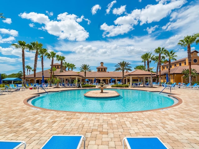 1493 Maseno Dr, Venice, FL 34292 - community pool featuring a gazebo and a patio area