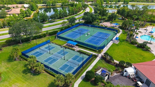 1481 Hyssop Loop, North Port, FL 34289 - drone / aerial view of a nearby body of water and a pool area