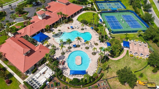 1481 Hyssop Loop, North Port, FL 34289 - aerial view of a pool