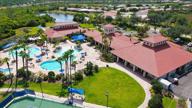 1481 Hyssop Loop, North Port, FL 34289 - aerial view of a pool and a nearby body of water