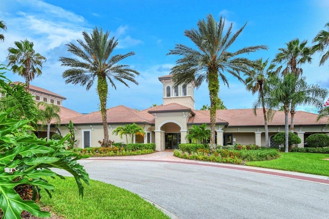 1481 Hyssop Loop, North Port, FL 34289 - view of front facade with stucco siding and a front yard