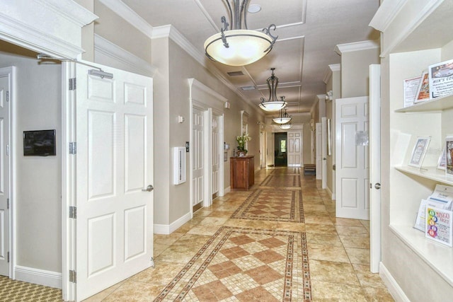 1481 Hyssop Loop, North Port, FL 34289 - hallway featuring crown molding and baseboards