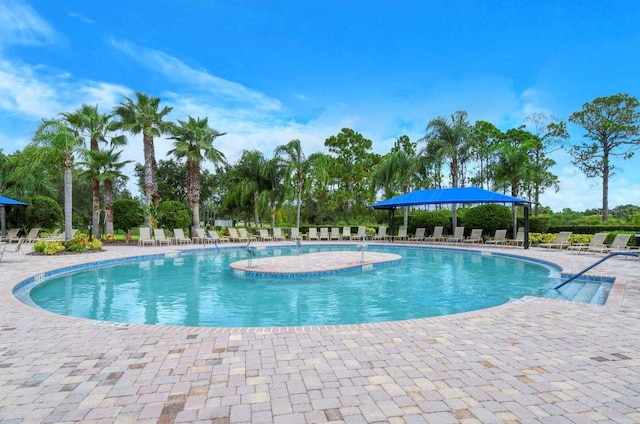 1481 Hyssop Loop, North Port, FL 34289 - community pool featuring a patio area and view of scattered trees
