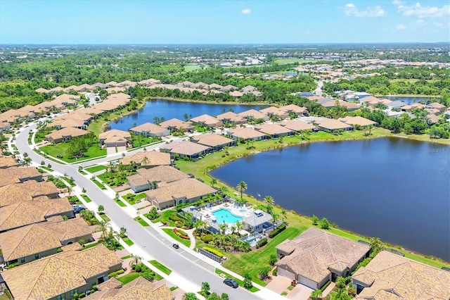 21649 Avon Park Ct, Venice, FL 34293 - aerial view of residential area with a large body of water and a pool area