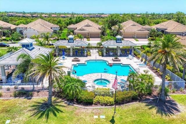 21649 Avon Park Ct, Venice, FL 34293 - aerial view of residential area featuring a pool area