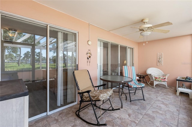 458 Cerromar Rd Unit 382, Venice, FL 34293 - sunroom / solarium with a ceiling fan