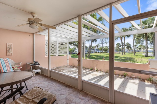 458 Cerromar Rd Unit 382, Venice, FL 34293 - sunroom with ceiling fan