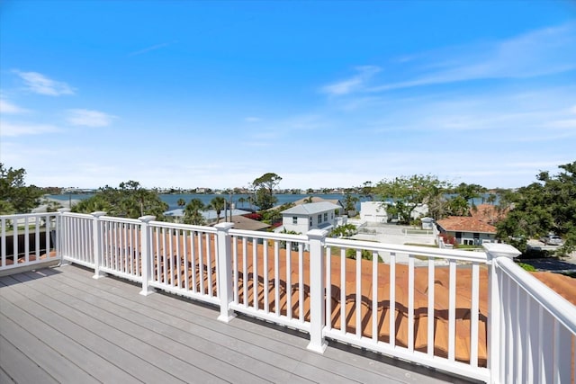 2322 Bayshore Rd, Nokomis, FL 34275 - wooden terrace with a water view