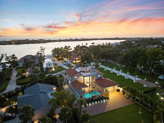 2322 Bayshore Rd, Nokomis, FL 34275 - aerial view at dusk of a water view
