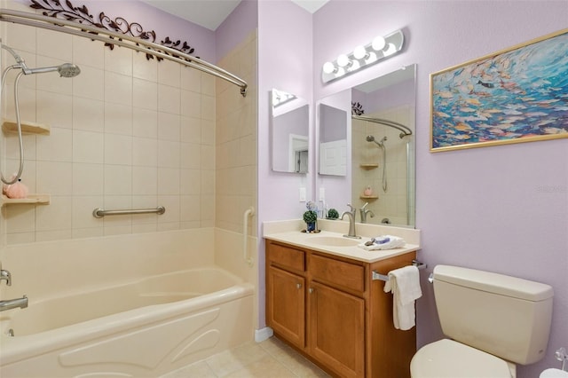 2104 Batello Dr, Venice, FL 34292 - full bath with bathing tub / shower combination, toilet, vanity, and tile patterned floors
