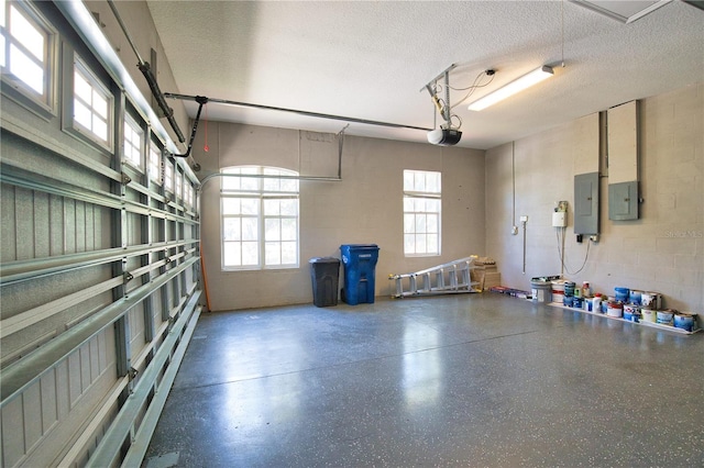 8209 Snowy Egret Pl, Bradenton, FL 34202 - garage featuring electric panel and concrete block wall