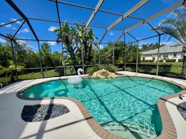 8209 Snowy Egret Pl, Bradenton, FL 34202 - outdoor pool with a lanai and a patio area
