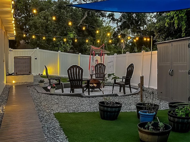 460 Bard Rd, Venice, FL 34293 - view of yard featuring a patio area and a fire pit