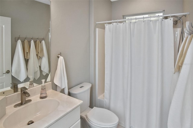 1104 Auburn Cove Cir, Venice, FL 34292 - bathroom with vanity, toilet, and shower / tub combo with curtain