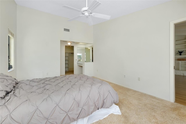 915 S Doral Ln, Venice, FL 34293 - bedroom with carpet flooring and a ceiling fan