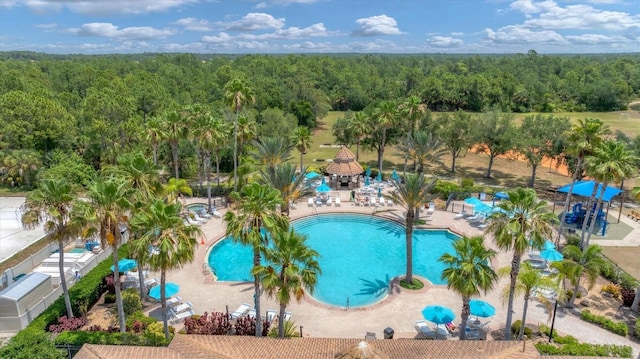 2034 Mesic Hammock Way, Venice, FL 34292 - community pool with a forest view and a gazebo