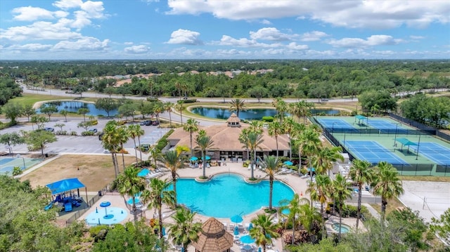 2034 Mesic Hammock Way, Venice, FL 34292 - drone / aerial view of a nearby body of water and a pool