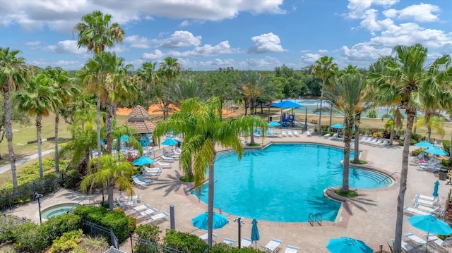 2034 Mesic Hammock Way, Venice, FL 34292 - community pool featuring a patio, a gazebo, and a community hot tub