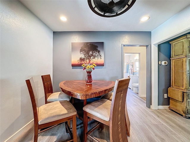 413 Valencia Rd, Venice, FL 34285 - dining space featuring light wood finished floors, recessed lighting, and baseboards