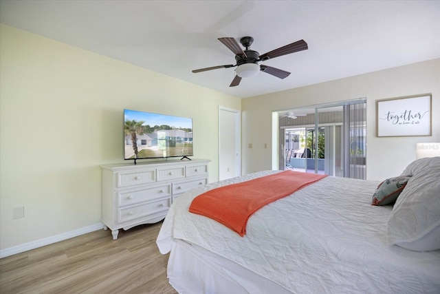 9277 Saint Catherine Ave, Englewood, FL 34224 - bedroom featuring light wood finished floors, baseboards, and a ceiling fan