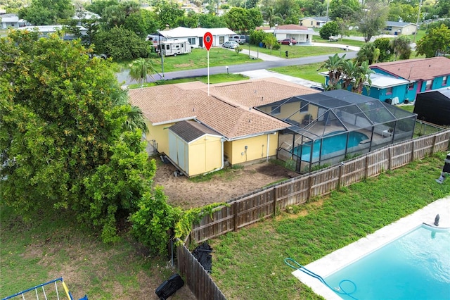 306 E Penn Rd, Lehigh Acres, FL 33936 - aerial view of residential area with a pool area