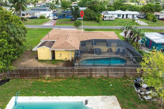 306 E Penn Rd, Lehigh Acres, FL 33936 - view of pool with a residential view, a lanai, and a patio area
