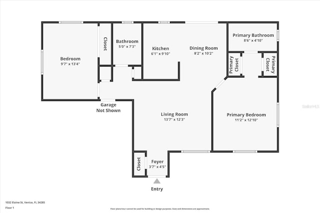 1032 Elaine St, Venice, FL 34285 - property floor plan