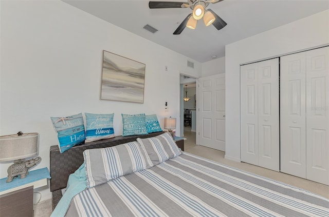 8409 Placida Rd Unit 206, Placida, FL 33946 - bedroom featuring a closet and a ceiling fan