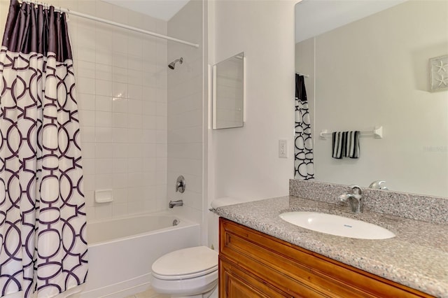 8409 Placida Rd Unit 206, Placida, FL 33946 - full bathroom featuring toilet, vanity, and shower / bathtub combination with curtain